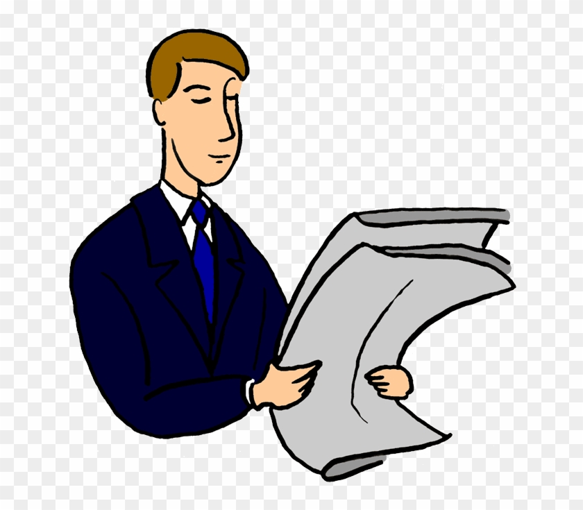 Person Looking Cliparts - Man Reading Clipart - Png Download