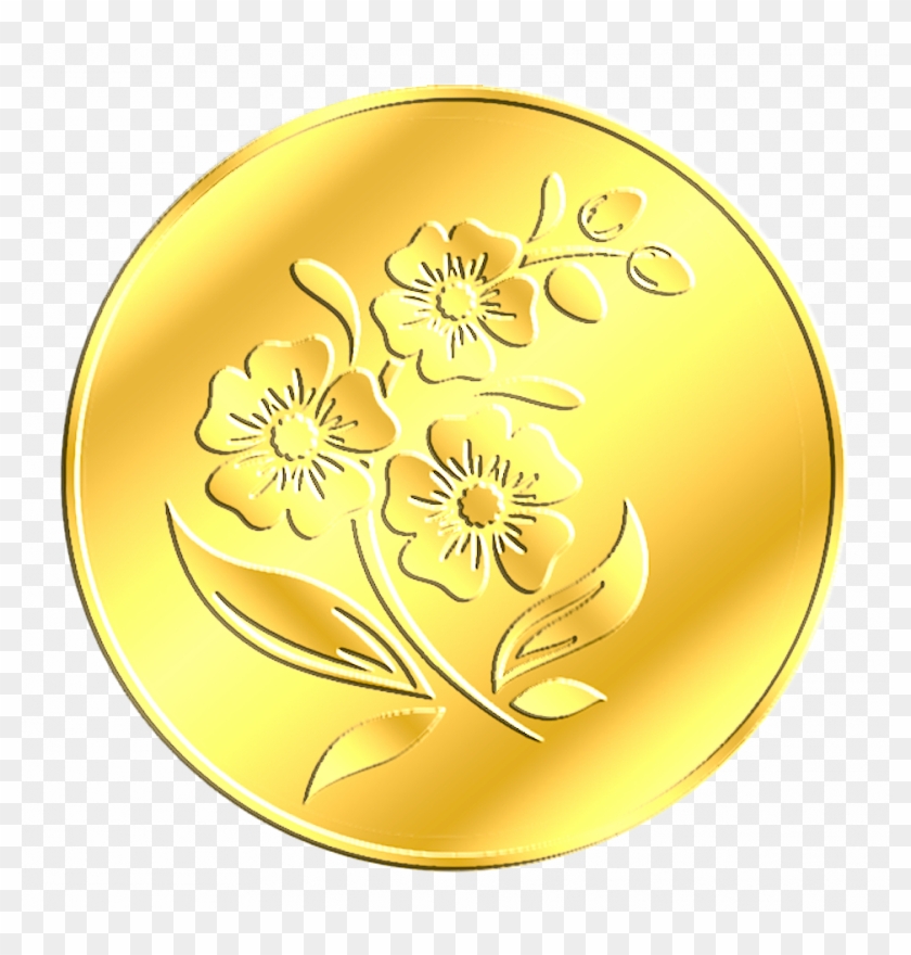 Gold Coin Flower Designs Clipart
