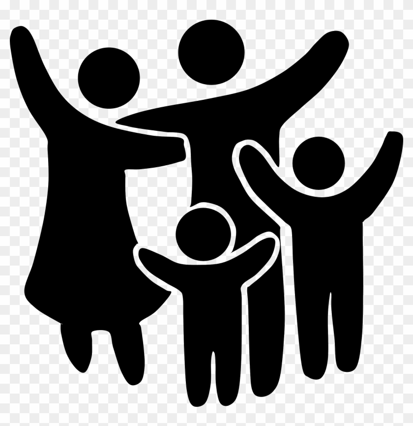 Family Images Clip Art Big Happy Net - Family Clipart Black And White Png Transparent Png