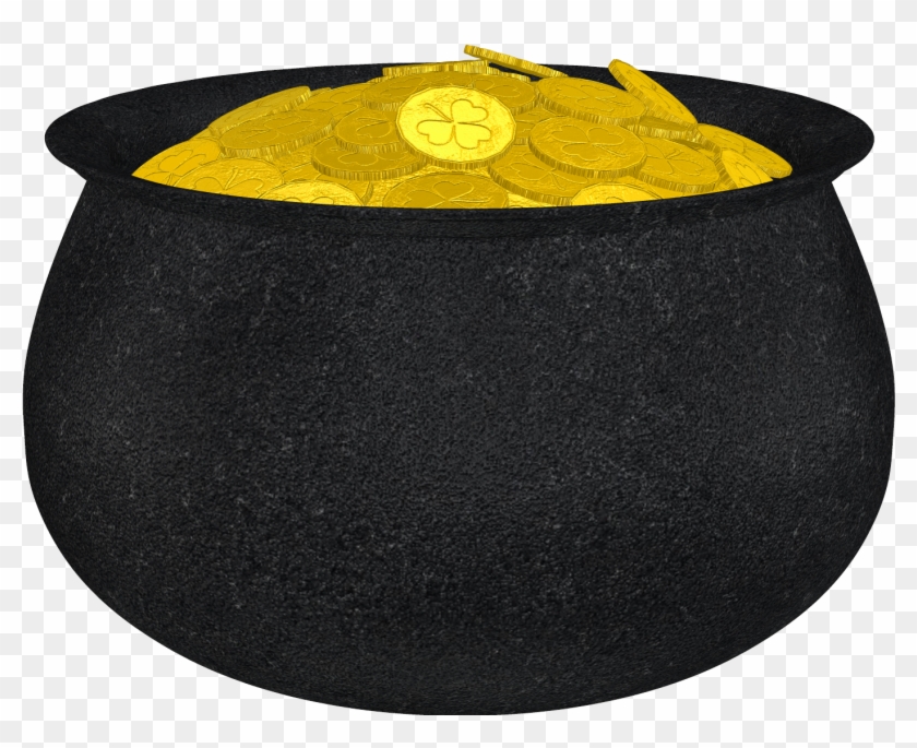 Pot Of Gold With Shamrock And Gold Coins Png Picture - Pots Of Gold Transparent Clipart