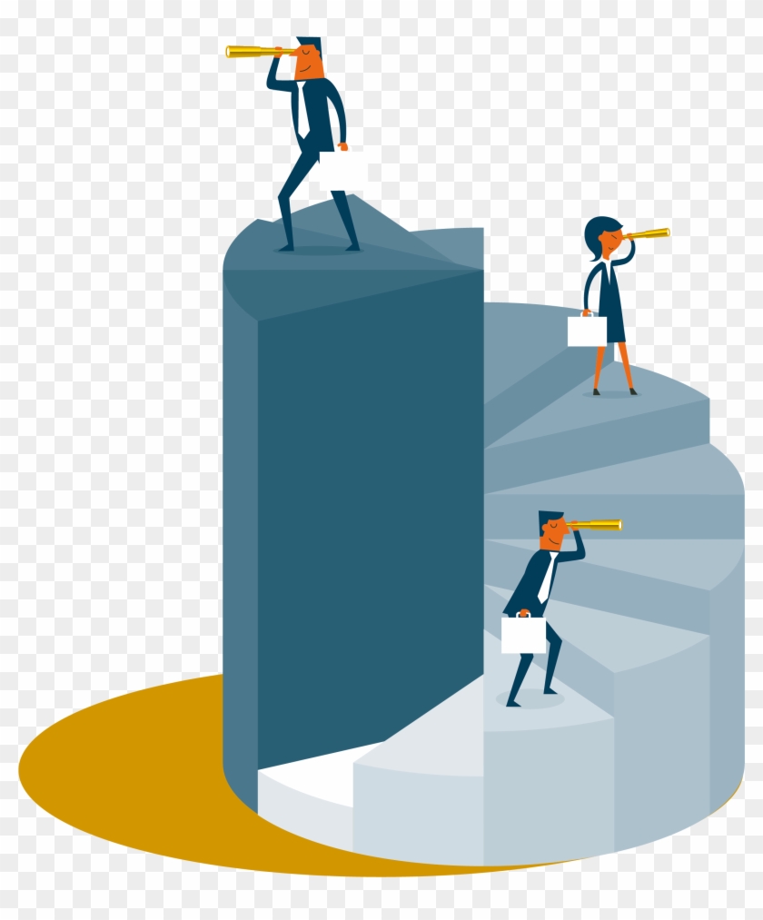 Cartoon Spiral Staircase People Looking - Businessperson Clipart #39853