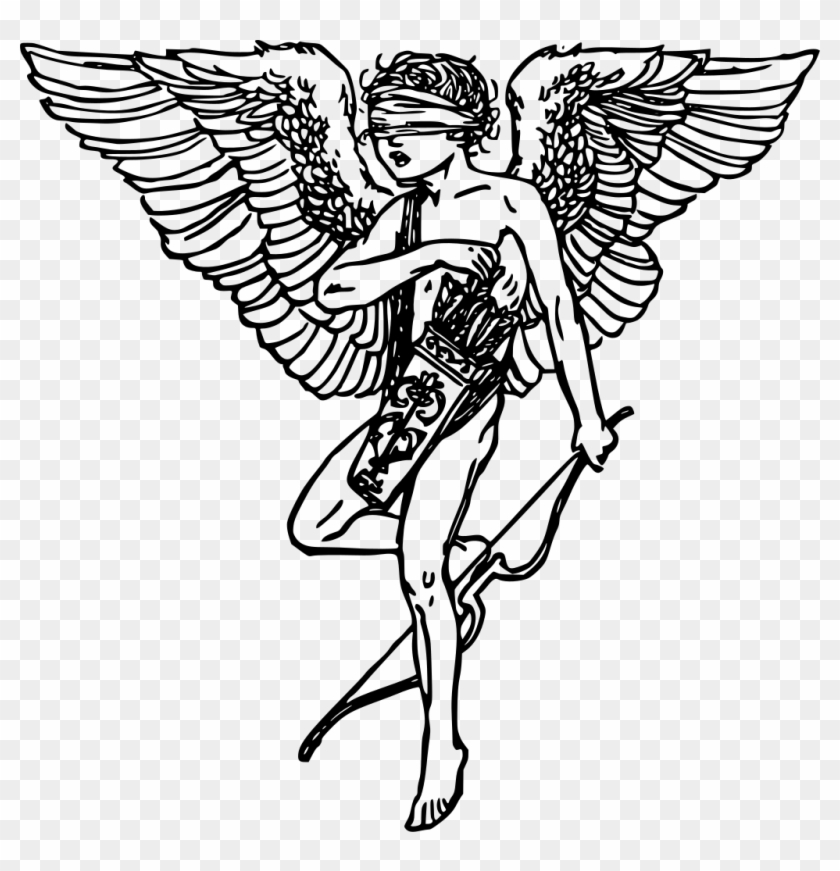 Graphic Transparent Library Angel Wings Free Image - Blind Cupid Clipart #300590