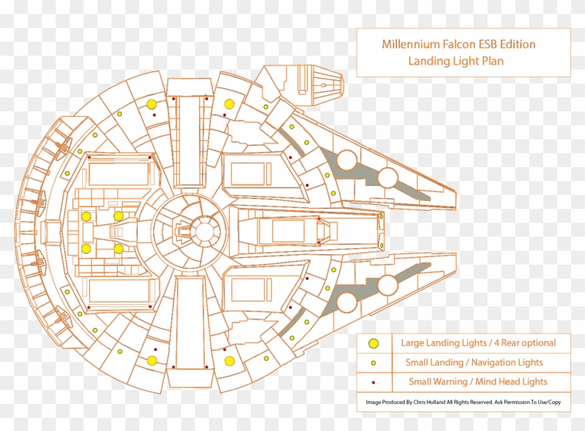 In The Lighting Set There Are 5 Different Sets Of Lights - Millennium Falcon Caution Lights Clipart #301279