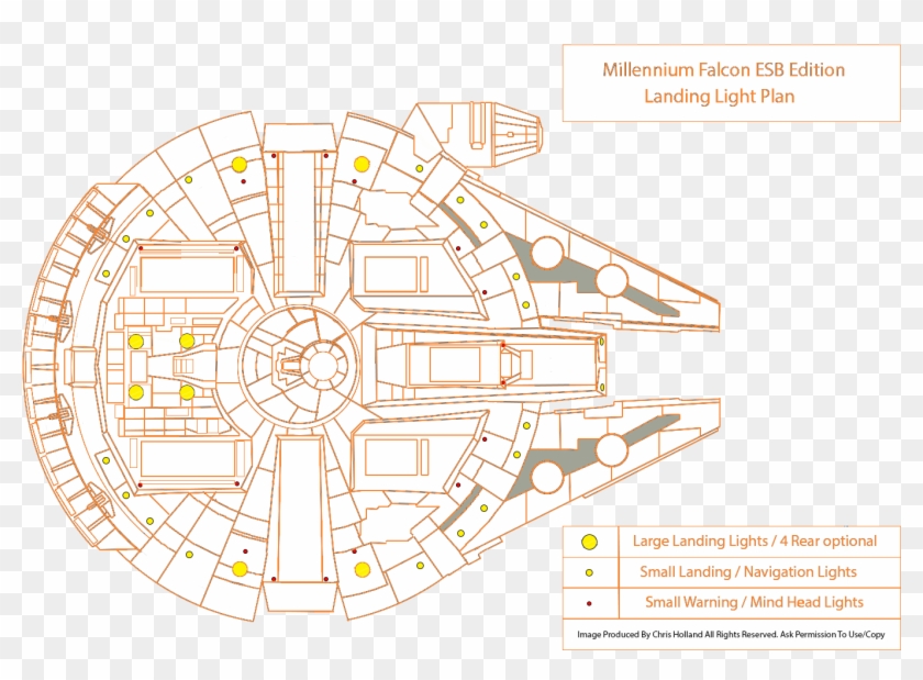 In The Lighting Set There Are 5 Different Sets Of Lights - Millennium Falcon Caution Lights Clipart