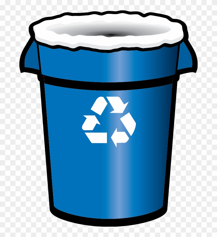 Recycle Clipart Recycling Container - Blue Recycling Bin Png Transparent Png