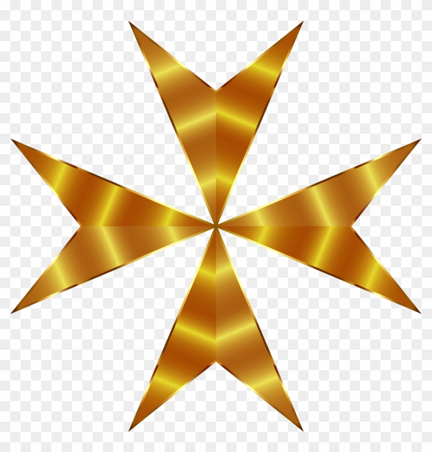 Stars Clipart Golden - Iron Cross Vs Maltese Cross - Png Download