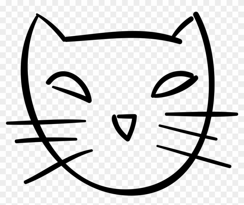 Halloween Cat Face Outline Comments Clipart