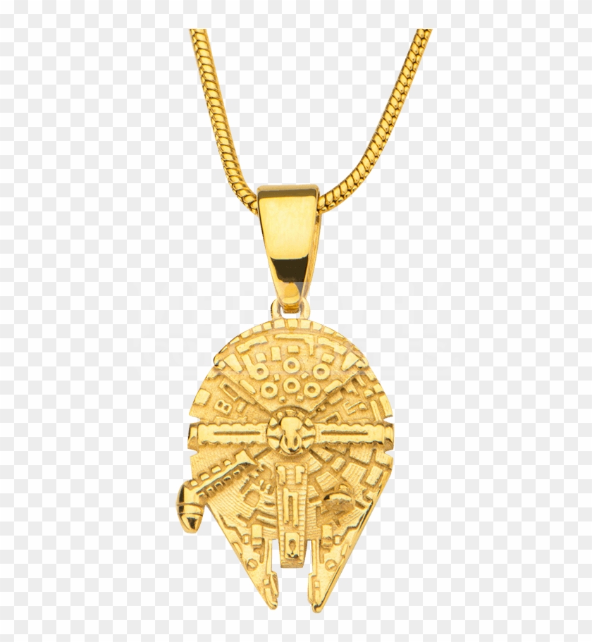 Gold Millennium Falcon Pendant Clipart