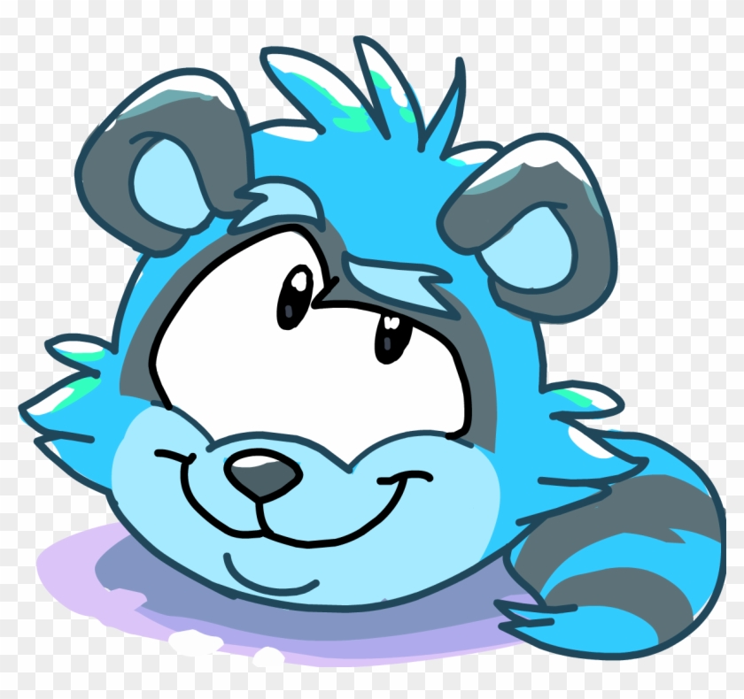 Sasquatch Story Blue Raccoon - Club Penguin Green Raccoon Puffle Clipart