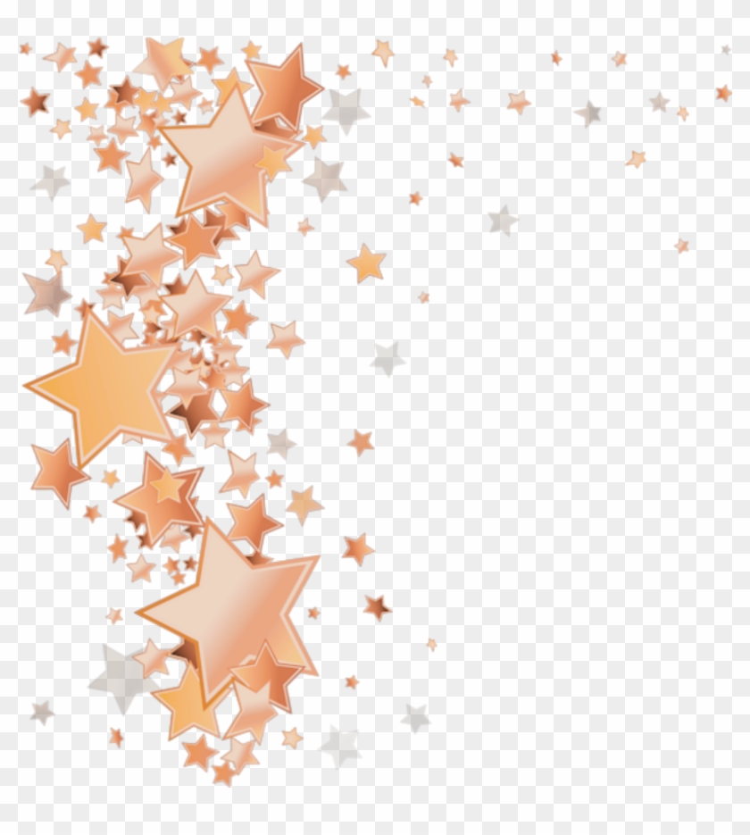 Rosegold Stars Star Falling Border - Gold Stars Png Transparent Clipart