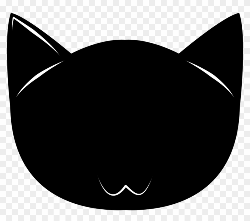 Cat Face Silhouette - Silueta De La Cara De Un Gato Clipart