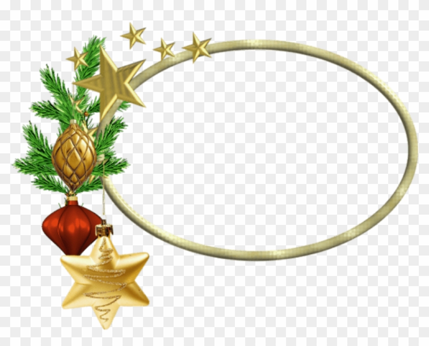 Free Png Oval Christmasframe With Stars Png Images - Clipart Oval Christmas Frame Transparent #302437