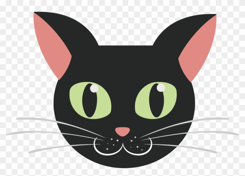 Black Cat Kitten - La Cara De Un Gato Animado Clipart #302540
