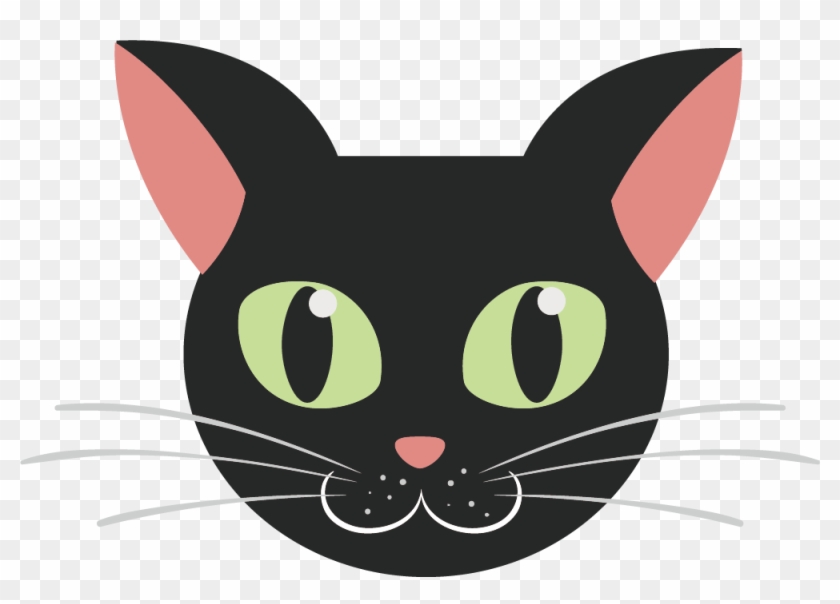 Black Cat Kitten - La Cara De Un Gato Animado Clipart