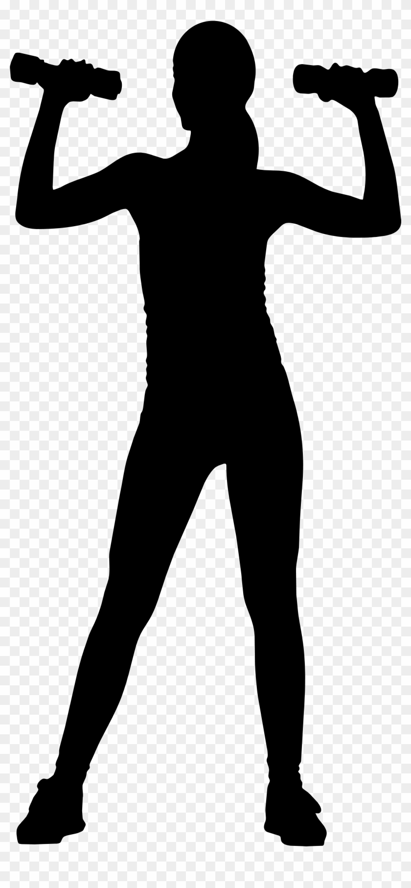 Girl With Dumbbells Silhouette Png Clip Art - Women Dumbbell Silhouette Vector Transparent Png