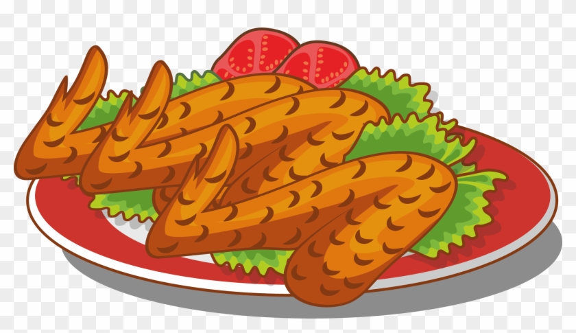 Fried Buffalo Kfc Hand Painted Wings - Alitas De Pollo Animadas Clipart #302975