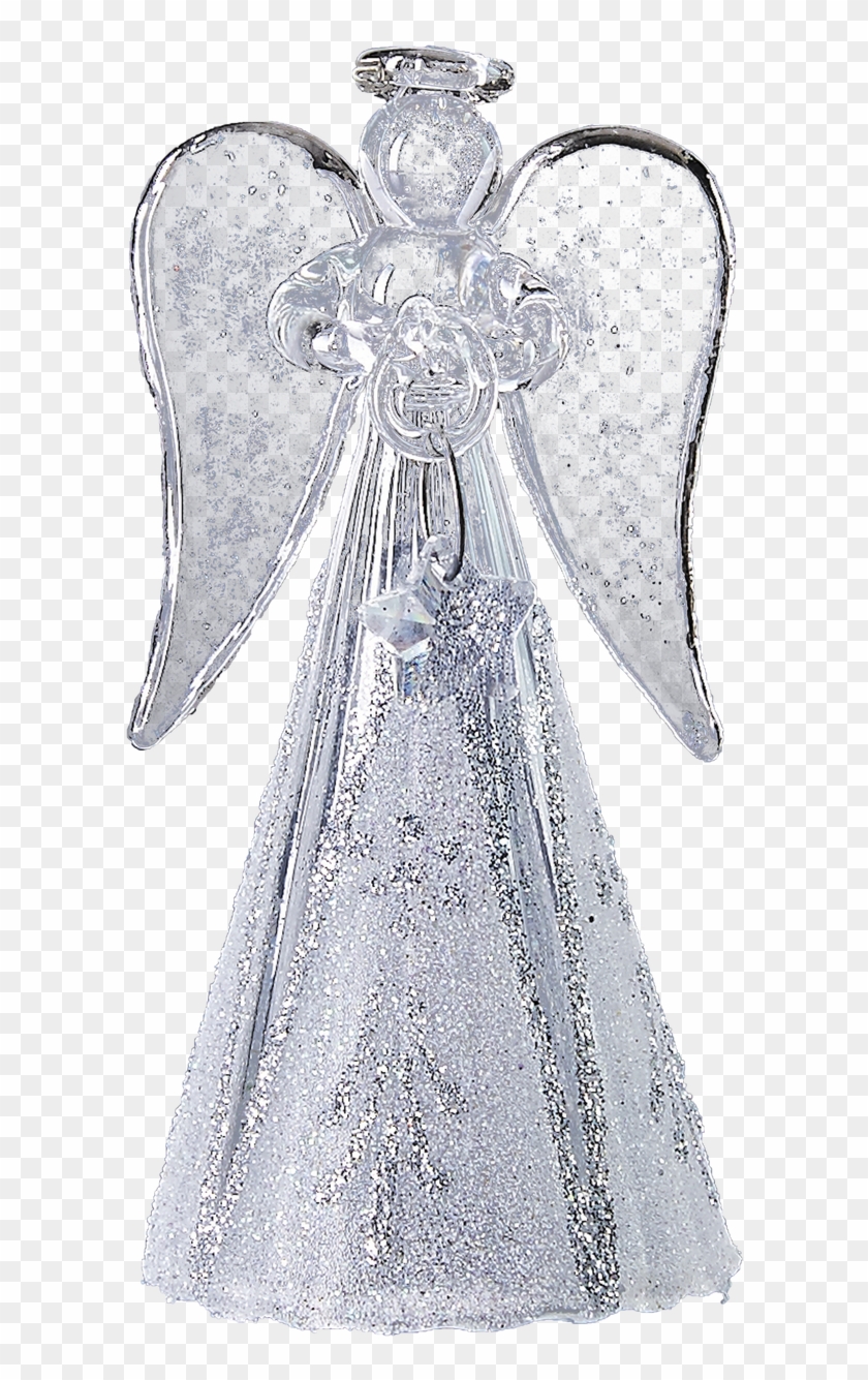 Modern Glass Angel Handmade Christmas Ornament - Blown Glass Angel Tree Topper Clipart #303073