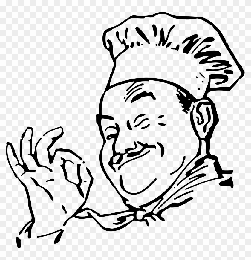 Enter Image Description Here - Cartoon Chef Black And White Clipart