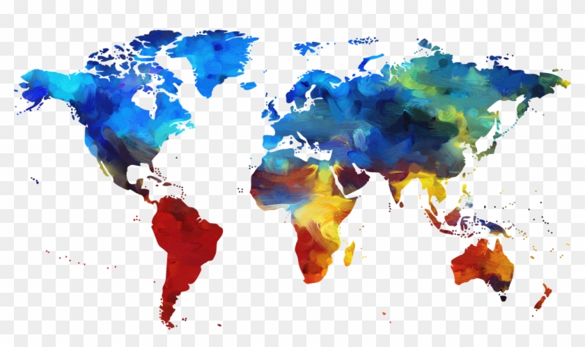 International Business - Colourful World Map Png Clipart