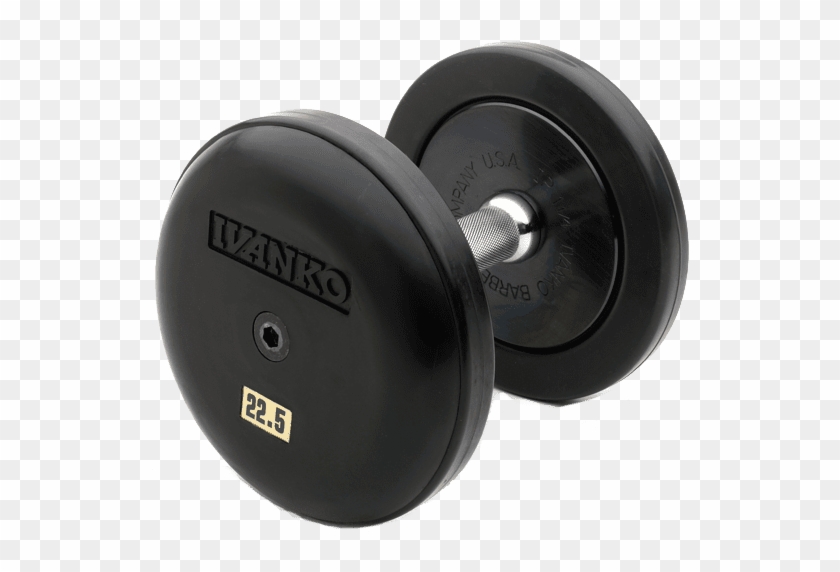 Rubber Encased Cast Iron Plate W End - Gym Dumbbells Rubber Clipart #303264