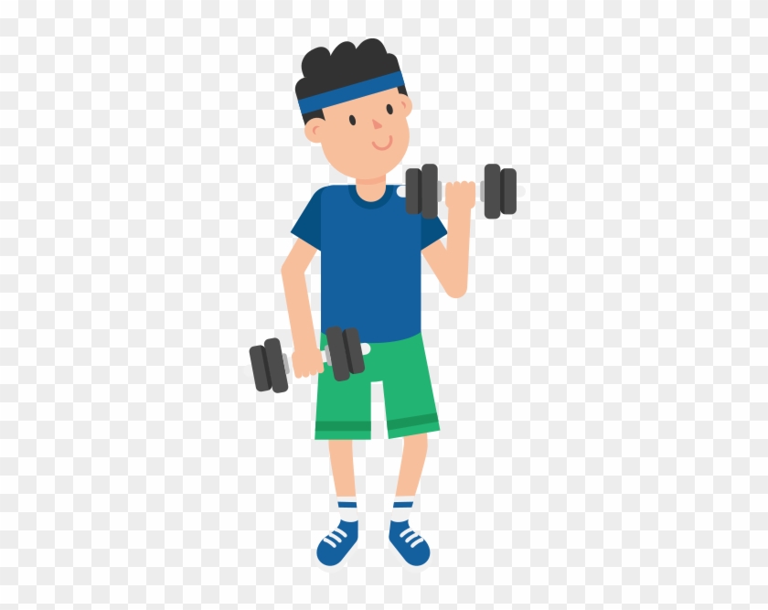 Man Lifting Dumbbells Cartoon - Cartoon Clipart #303355