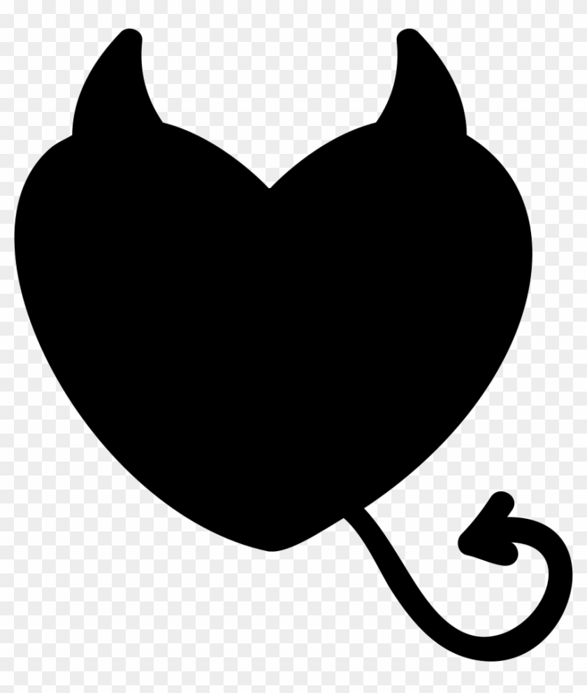 Png File Svg - Corazon Con Cola Y Cuernos Clipart