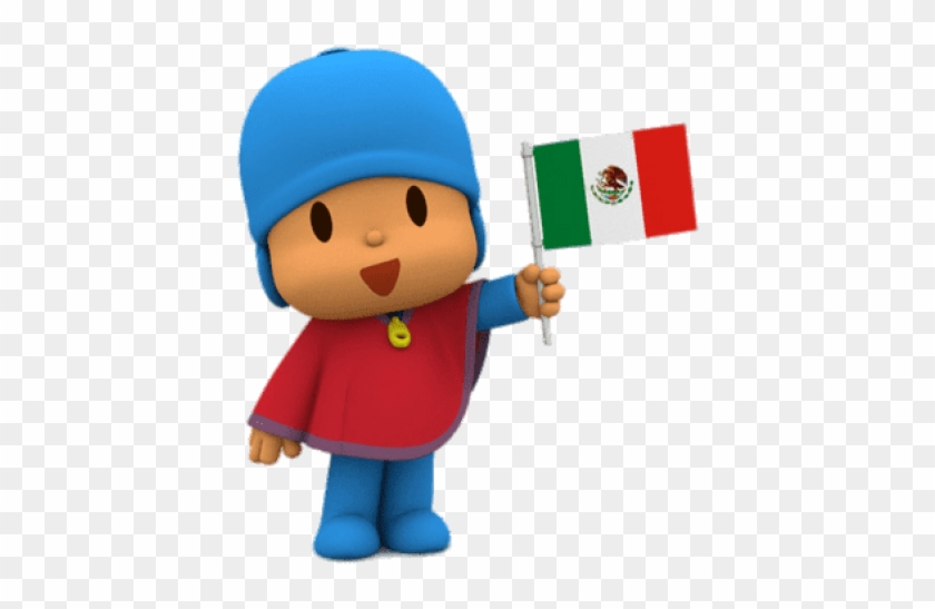 Free Png Download Pocoyo Holding Mexican Flag Clipart - Pocoyo Mexico Transparent Png