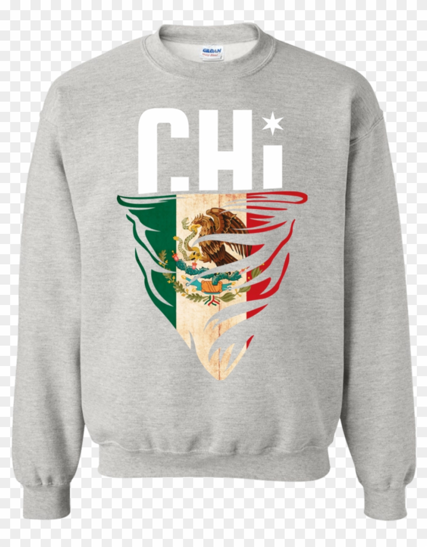 Adult Chi Mexican Flag Crewneck , Png Download Clipart #303942