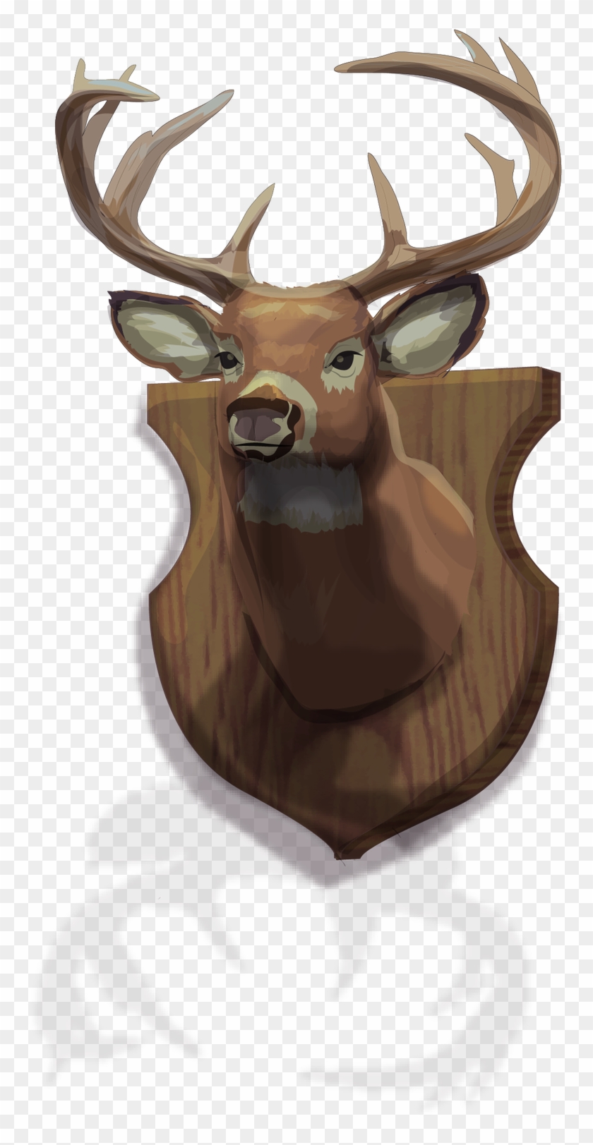 Graphic Of A Mounted Buck Head With Horns Clipart