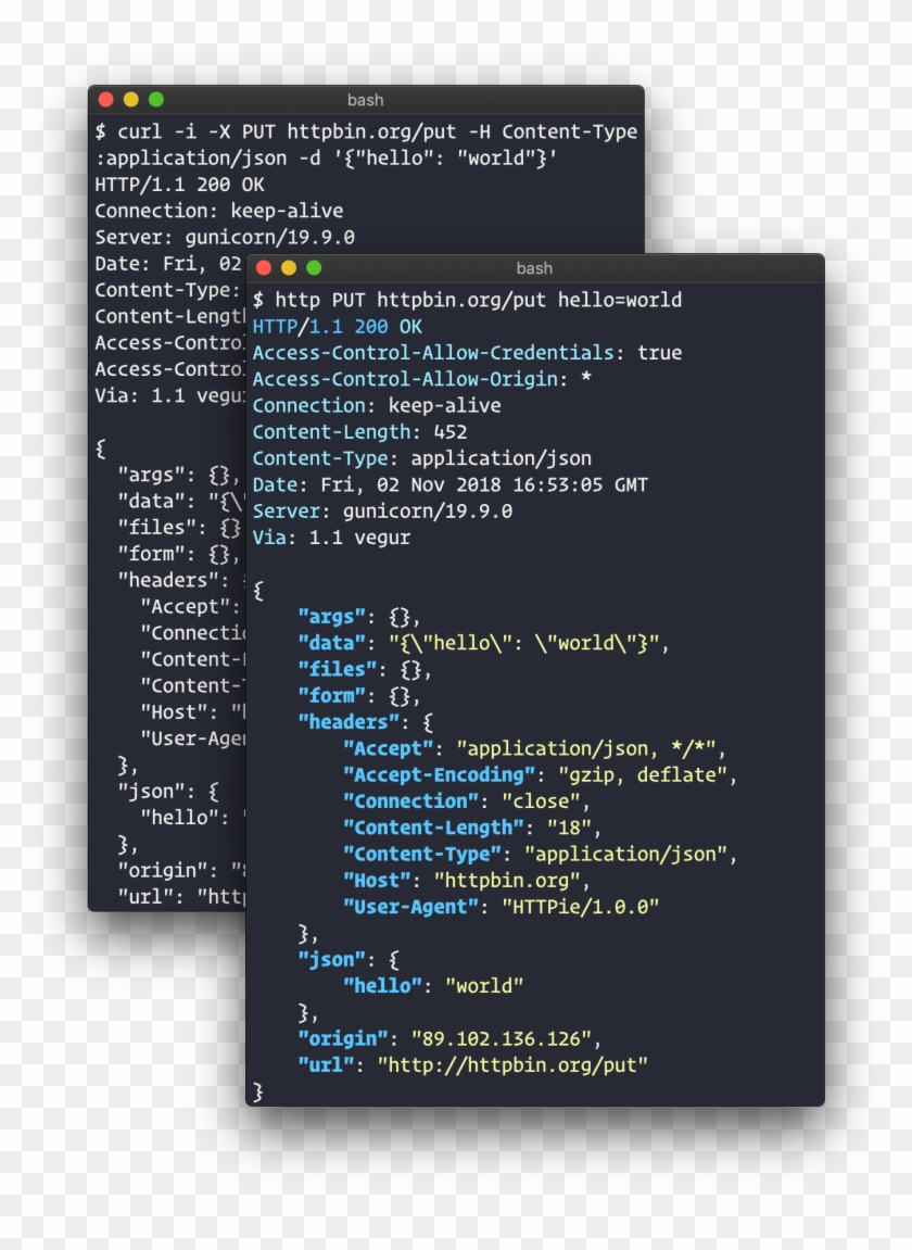 Httpie Compared To Curl - Brochure Clipart