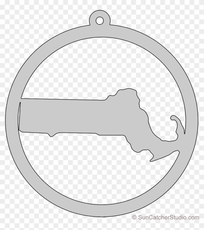 Massachusetts Map Circle Free Scroll Saw Pattern Shape - Circle Clipart #304961