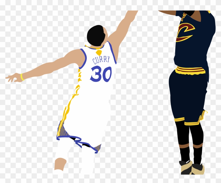 Kyrie Irving Shooting Over Steph Curry Illustration - Kyrie Irving The Shot Poster Clipart #305933