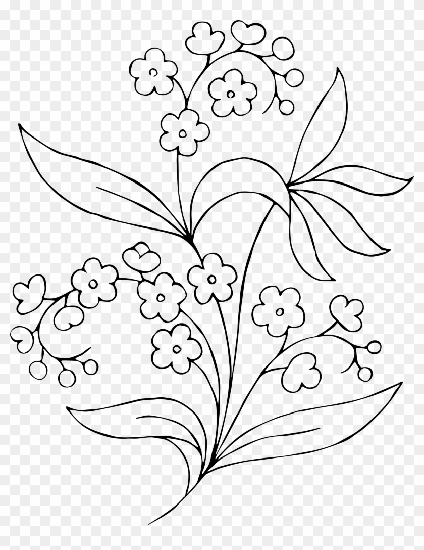 Black And White Flowers Png Vector Clipart #305981
