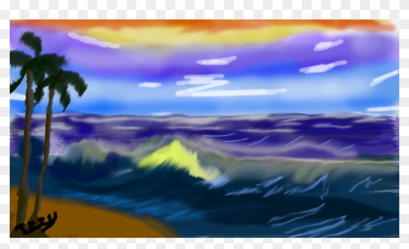 Graphic Royalty Free Download Bob Ross In Photoshop - Painting Of A Seascape By Bob Ross Clipart #306644