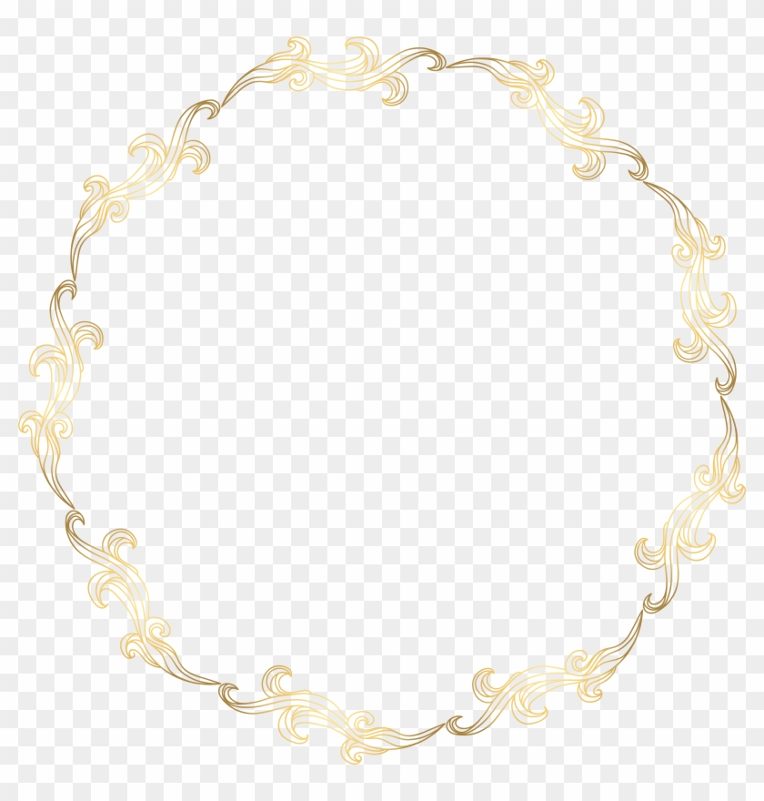 Floral Gold Round Border Png Transparent Clip Art Image