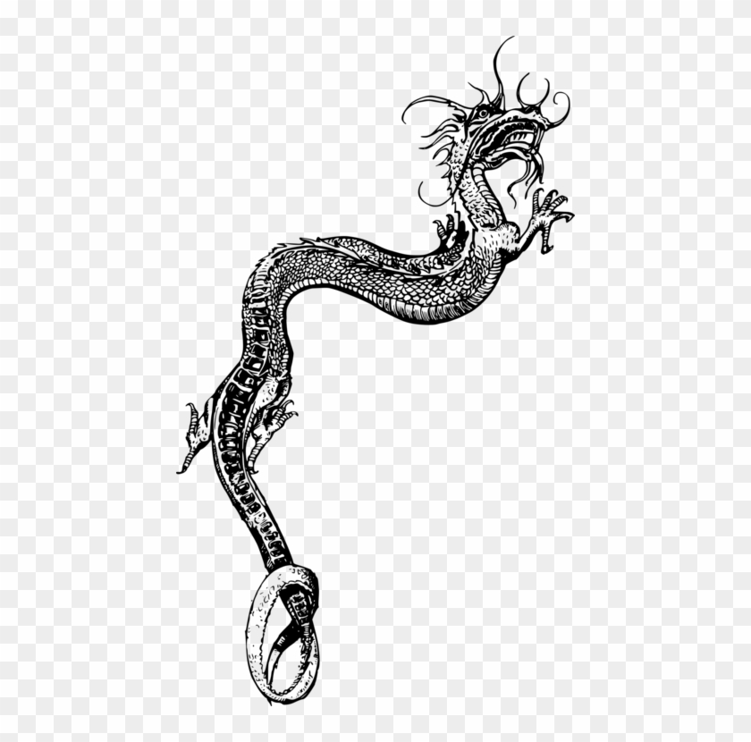 China Chinese Dragon Drawing Japanese Dragon - Black Chinese Dragon Png Clipart