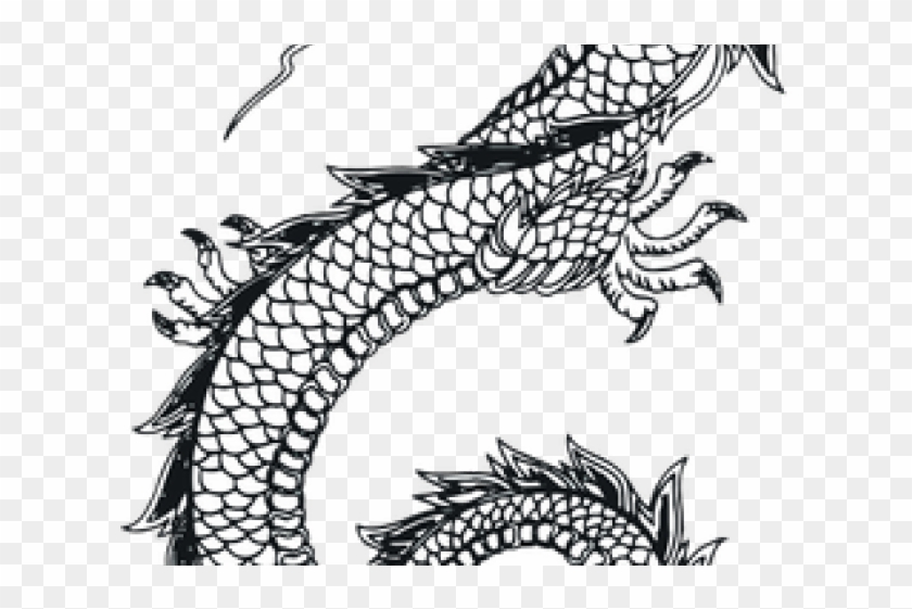 Chinese Dragon Images Black And White - Chinese Dragon Png Transparent Clipart #307992