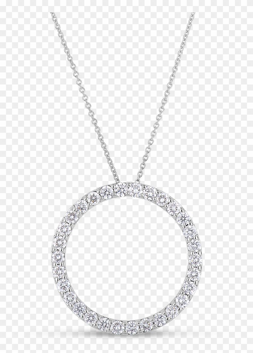 Gifts Italian Gold Circle Pendant With Diamonds Roberto - Locket Clipart #308017