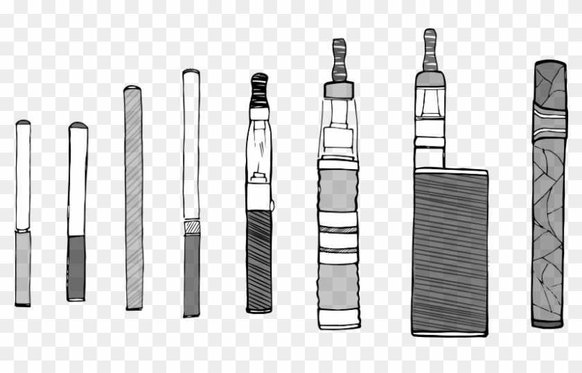 E Cigarettes Black And White Clipart