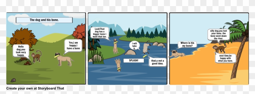 The Dog And His Bone - Dog And The Bone Storyboard Clipart #308538