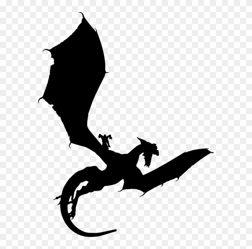Chinese Dragon Silhouette Free Commercial Clipart Dragon - Silhouette Dragon - Png Download