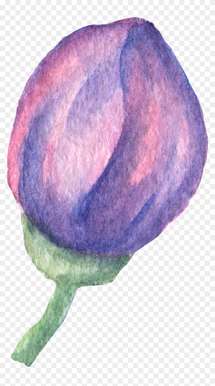 Hand Painted Purple Flowers Flowerbed Watercolor Transparent - Watercolor Paint Clipart