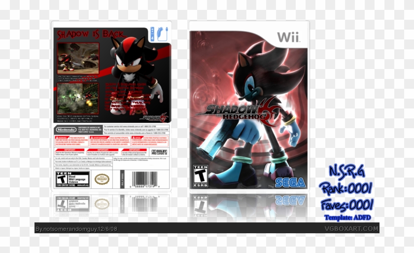 Shadow The Hedgehog Box Art Cover - Shadow The Hedgehog Game Wii Clipart