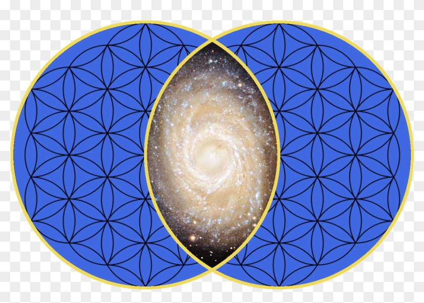 Big Vesica Piscis Flower Of Life Royal Blue Galaxy-3 - We In The Universe Clipart #309267