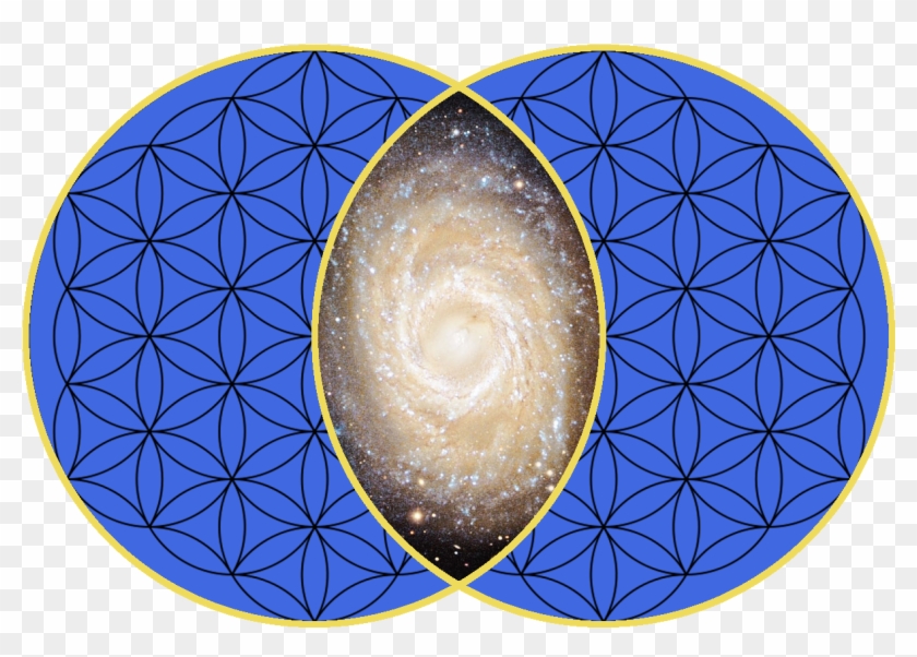 Big Vesica Piscis Flower Of Life Royal Blue Galaxy-3 - We In The Universe Clipart