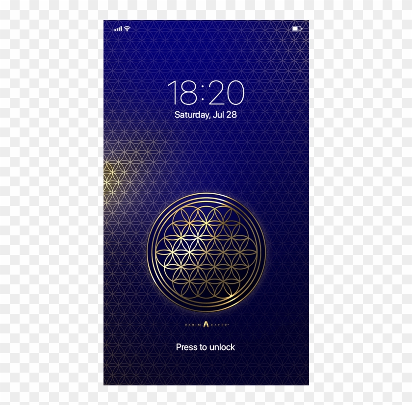 Flower Of Life Royal Lock Screen Wallpaper For Android - Mobile Phone Clipart
