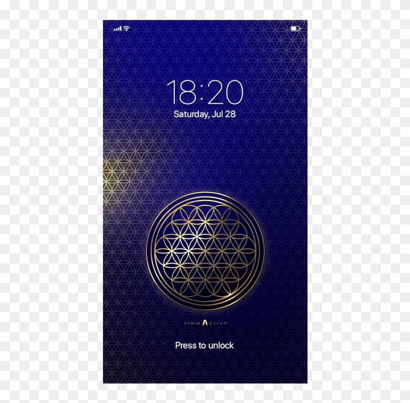Flower Of Life Royal Lock Screen Wallpaper For Android - Mobile Phone Clipart #309339