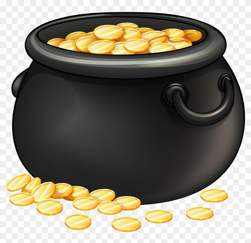 Download Black Pot Of Gold Png Png Images Background - Transparent Pot Of Gold Clipart #309573