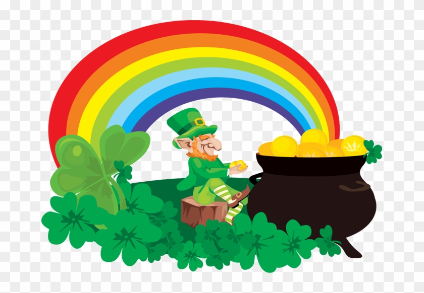 Pot Of Gold And Rainbow - Saint Patrick's Day Clip Art Pot Of Gold - Png Download
