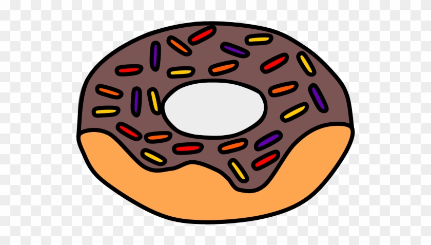 Donut, Chocolate Frosting, Rainbow Sprinkles - Doughnut Clipart